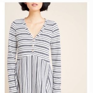 Anthropologie Maeve Babydoll Striped Henley XS